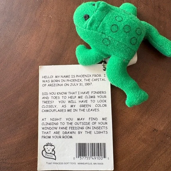 Phoenix frog Weebeanies Collectible Series 1997; cute purse charm or key ring - Picture 2 of 7